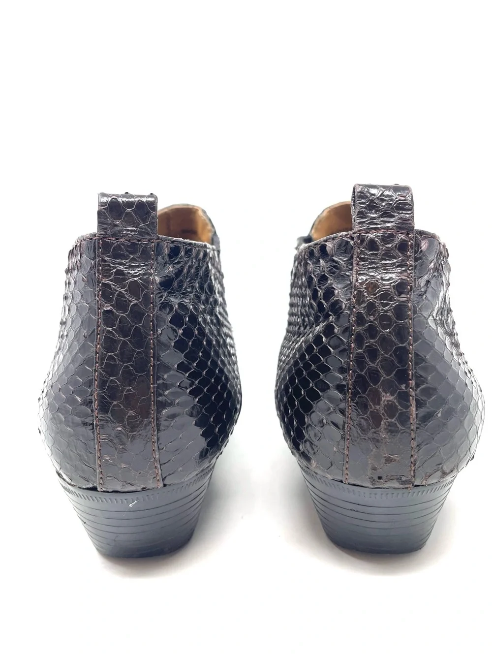 Giorgio Brutini Dark Brown Genuine Snakeskin Leather Ankle Boots, Men's 8.5